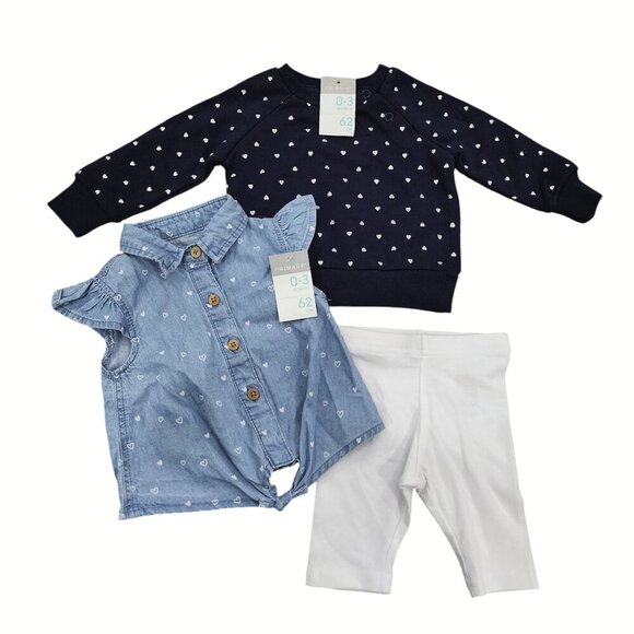 NWT Baby Girl 3 Piece Primark Set B0045 - Picture 1 of 3